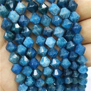 Natural Blue Apatite Bicone Beads, approx 8mm [GB16425]