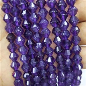 Natural Amethyst Beads Purple Bicone, approx 8mm [GB16429]