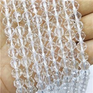 Natural Clear Quartz Beads Round Diamond Cut, approx 10mm [GB16435-10MM]