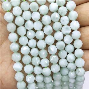 Natural Angelite Beads Green Round Diamond Cut, approx 10mm [GB16439-10MM]