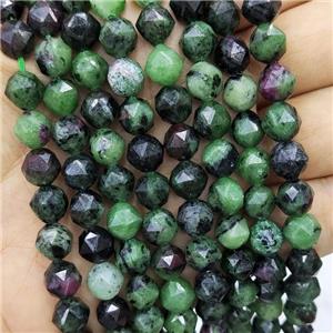 Natural Ruby Zoisite Beads Green Cut Round, approx 8mm [GB16444]