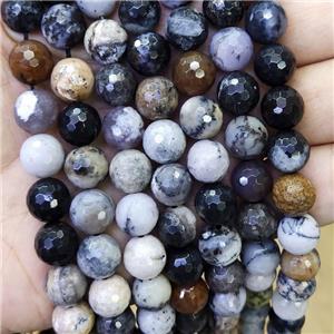 Black Moss Opal Beads Faceted Round, approx 6mm dia [GB16458-6MM]