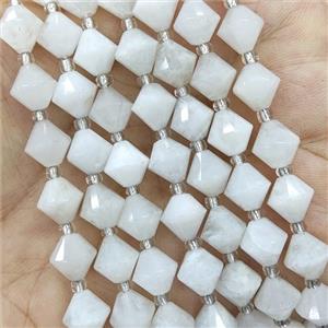 White Moonstone Beads Bicone, approx 8mm [GB16465]