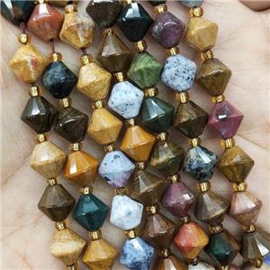 Ocean Agate Bicone Beads Multicolor, approx 8mm [GB16467]