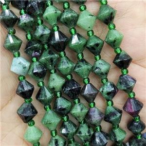 Ruby Zoisite Beads Bicone Green, approx 8mm [GB16468]