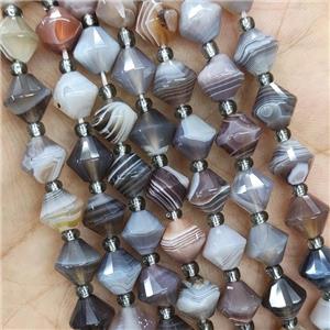 Botswana Agate Bicone Beads, approx 8mm [GB16471]