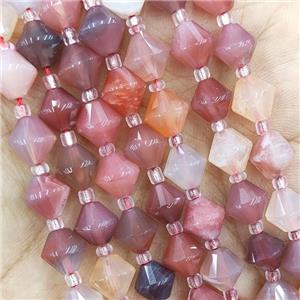 Natural Red Carnelian Agate Beads Bicone, approx 8mm [GB16478]