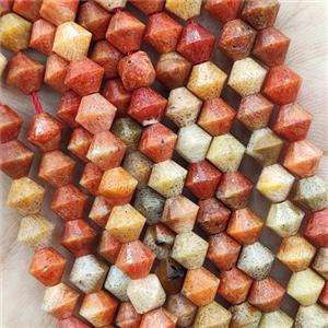 Natural Orange Coral Beads Bicone, approx 6mm [GB16492]