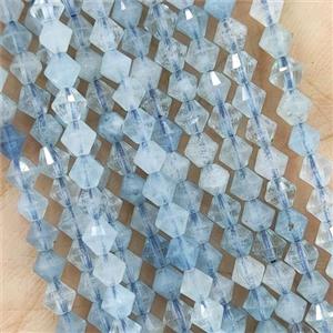 Natural Aquamarine Beads Blue A-Grade Bicone, approx 4mm [GB16499]