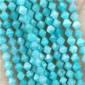Natural Green Amazonite Bicone Beads Tiny, approx 4mm [GB16501]