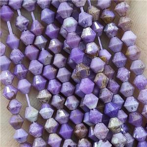Natural Lepidolite Beads Purple Bicone, approx 4mm [GB16505]
