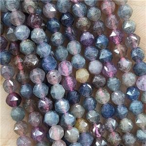 Mixed Tourmaline Beads Diamond Cut Round, approx 4mm [GB16509]