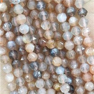 Mixed Moonstone Beads Cut Round Tiny, approx 4mm [GB16510]
