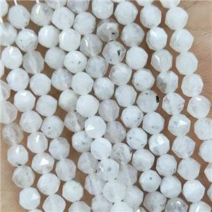 Natural White Moonstone Beads Cut Round Tiny, approx 4mm [GB16512]