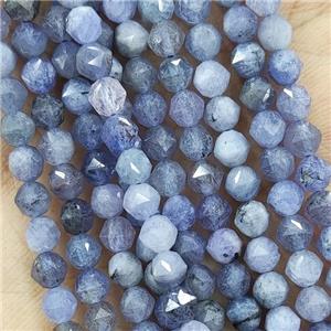 Natural Tanzanite Beads Blue Diamond Cut Round, approx 4mm [GB16514]