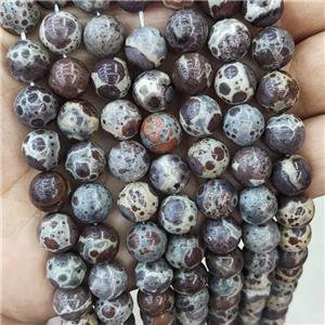 Natural Ocean Jasper Beads Coffee Asteroid Smooth Round, approx 10mm dia [GB16520-10MM]