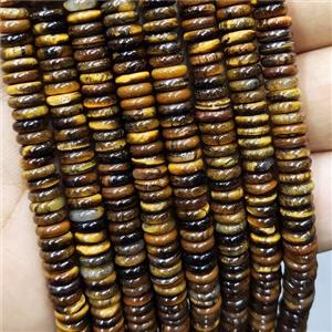 Natural Tiger Eye Beads Heishi Yellow, approx 2x6mm [GB16535]
