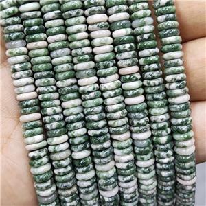 Green Dalmatian Jasper Beads Heishi, approx 2x6mm [GB16536]