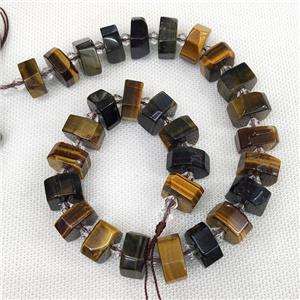 Natural Tiger Eye Stone Heishi Beads Cut, approx 14-18mm [GB16566]