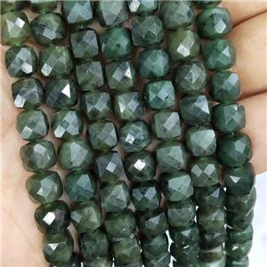 Natural Cadian Chrysoprase Beads Green Faceted Cube, approx 8-10mm [GB16600]