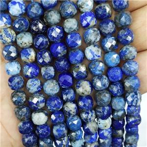 Natural Lapis Lazuli Beads Blue Faceted Cube, approx 7-8mm [GB16607]