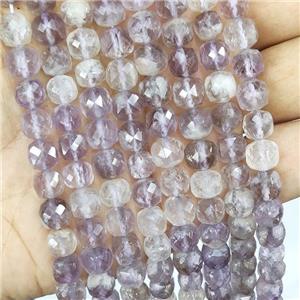 Natural Amethyst Beads Lt.purple Faceted Cube, approx 7-8mm [GB16618]