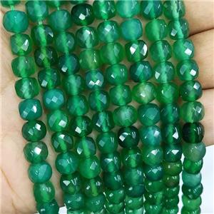 Natural Agate Beads Green Treated Faceted Cube, approx 7-8mm [GB16619]
