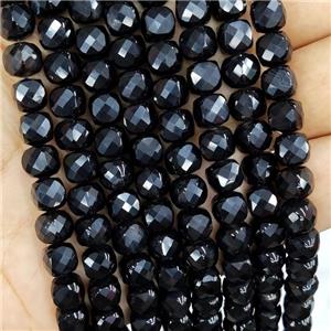 Natural Black Onyx Agate Beads Faceted Cube, approx 7-8mm [GB16631]