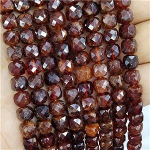 Natural Garnet Beads Orange Faceted Cube, approx 7-8mm [GB16635]