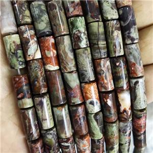 Natural Ocean Jasper Beads Tube Multicolor, approx 8x16mm [GB16671]
