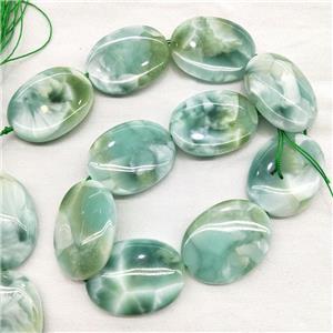 Natural Peacock Angelite Beads Oval Green, approx 30-40mm [GB16678]