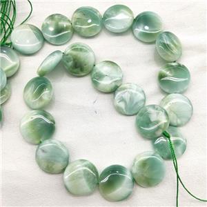 Natural Peacock Angelite Beads Circle Green, approx 20mm [GB16679]