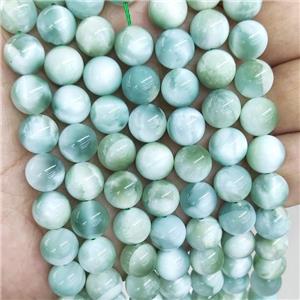 Natural Brazilian Peacock Angelite Beads Smooth Round Green, approx 12mm dia [GB16682-12MM]