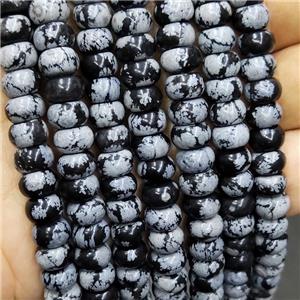 Natural Snowflake Jasper Beads Smooth Rondelle, approx 5x8mm [GB16707]