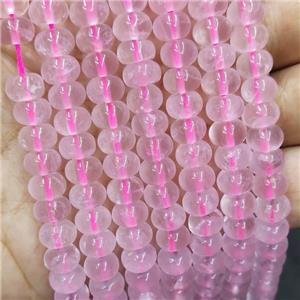 Natural Rose Quartz Beads Smooth Rondelle, approx 5x8mm [GB16712]