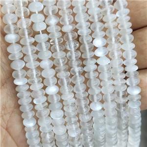 Natural White Moonstone Beads Smooth Rondelle, approx 6mm [GB16744]