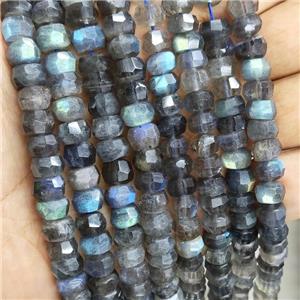 Natural Labradorite Beads Faceted Rondelle AA-Grade, approx 8mm [GB16747]
