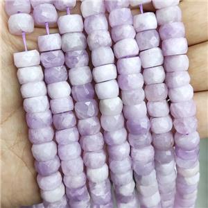 Natural Kunzite Beads Purple Faceted Rondelle, approx 5x8mm [GB16749]