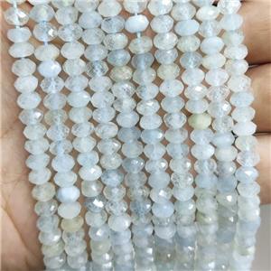 Natural Aquamarine Beads Blue Faceted Rondelle, approx 4x6mm [GB16765]