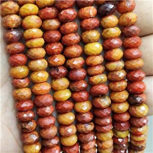 Natural Red Carnelian Agate Beads Faceted Rondelle, approx 5x10mm [GB16772]