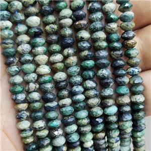 Natural African Turquoise Beads Green Faceted Rondelle, approx 4x6mm [GB16773]