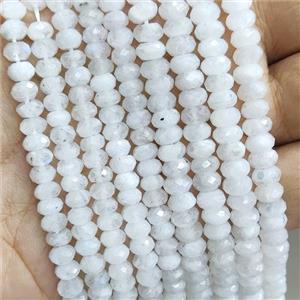 Natural White Moonstoen Beads Faceted Rondelle, approx 4x6mm [GB16775]