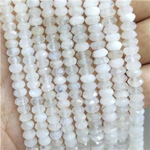 Natural White Moonstoen Beads Faceted Rondelle, approx 4x7mm [GB16776]