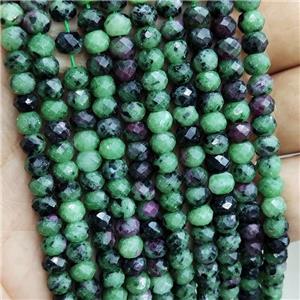 Natural Ruby Zoisite Beads Faceted Rondelle, approx 4x6mm [GB16787]