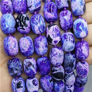 Natural Agate Beads Barrel Fired Purple Dye, approx 13-17mm [GB16797]