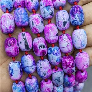 Natural Agate Beads Barrel Fired Hotpink Dye, approx 13-17mm [GB16798]