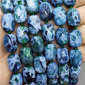 Natural Agate Beads Barrel Fired Green Dye, approx 13-17mm [GB16799]