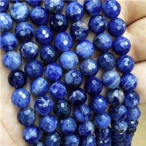 Natural Blue Sodalite Beads Faceted Round, approx 10mm dia [GB16803-10MM]