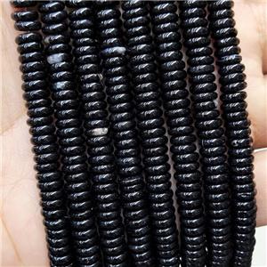 Natural Black Agate Heishi Beads, approx 6mm [GB16806]