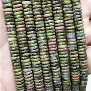 Natural Unakite Heishi Beads, approx 6mm [GB16818]
